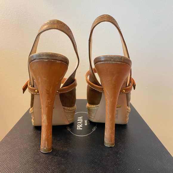 Prada Vitelli Rovere sz 38 platform shoes. - Picture 4 of 8